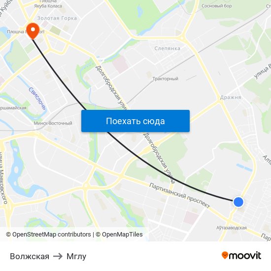Волжская to Мглу map