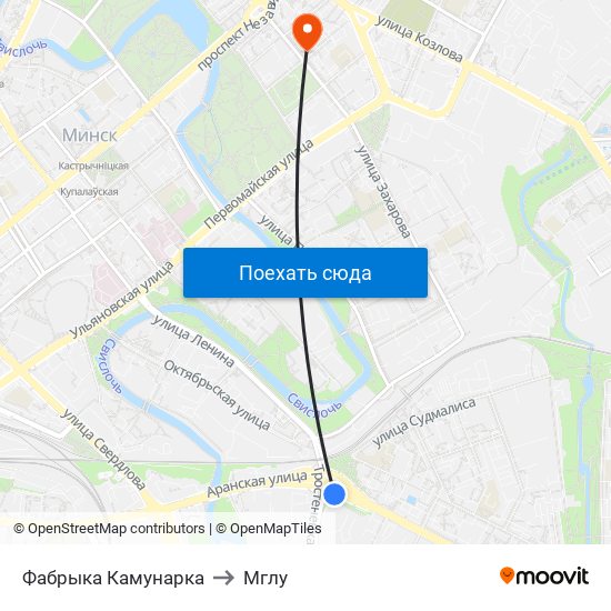 Фабрыка Камунарка to Мглу map