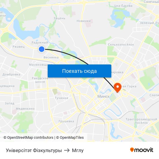Універсітэт Фізкультуры to Мглу map