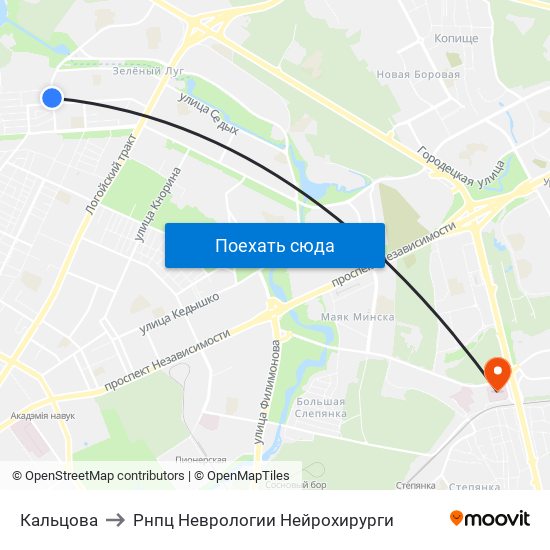 Кальцова to Рнпц Неврологии Нейрохирурги map