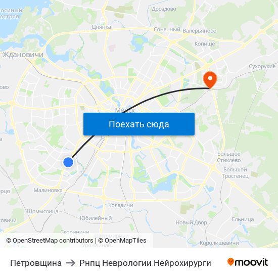 Петровщина to Рнпц Неврологии Нейрохирурги map