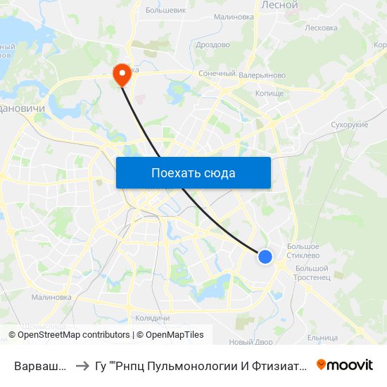 Варвашэні to Гу ""Рнпц Пульмонологии И Фтизиатрии"" map