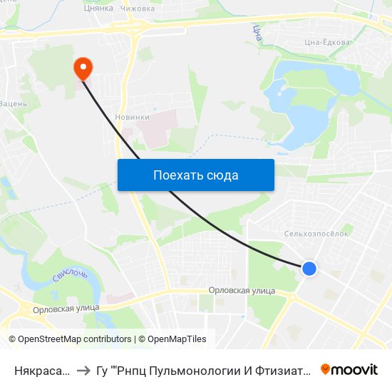 Някрасава to Гу ""Рнпц Пульмонологии И Фтизиатрии"" map