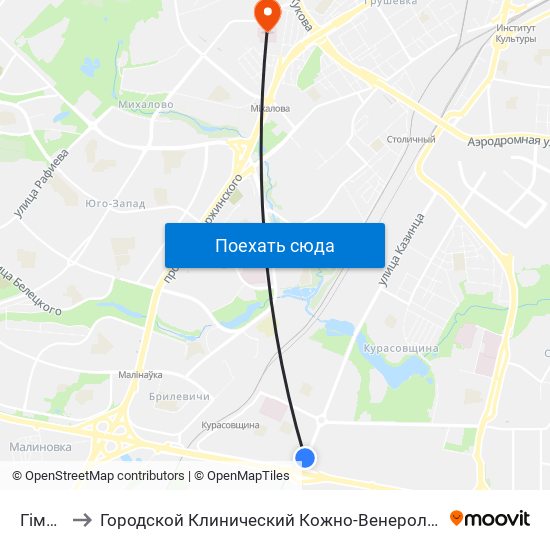 Гімназія to Городской Клинический Кожно-Венерологический Диспансер map