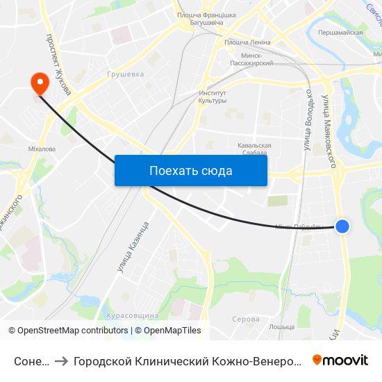 Сонечная to Городской Клинический Кожно-Венерологический Диспансер map