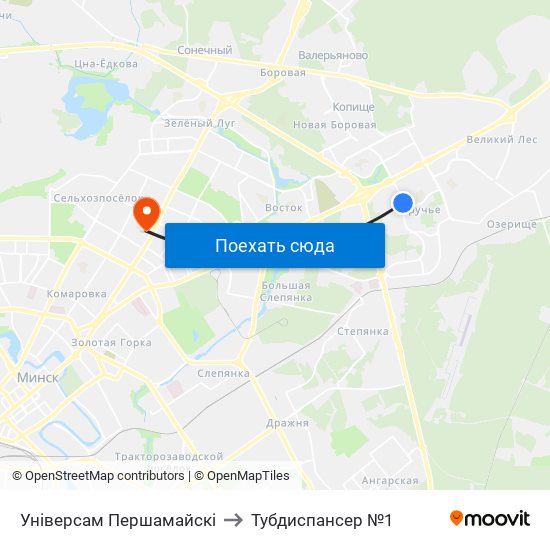 Універсам Першамайскі to Тубдиспансер №1 map