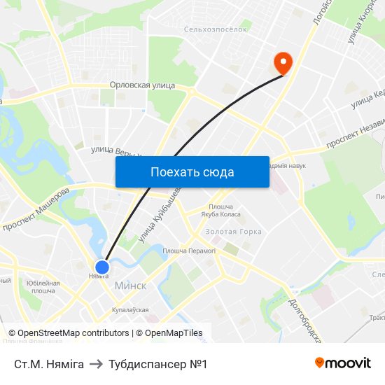 Ст.М. Няміга to Тубдиспансер №1 map