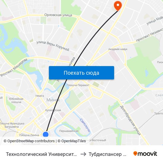 Технологический Университет to Тубдиспансер №1 map