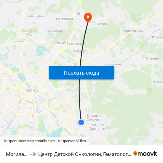 Могилевская to Центр Детской Онкологии, Гематологии И Иммунологии map