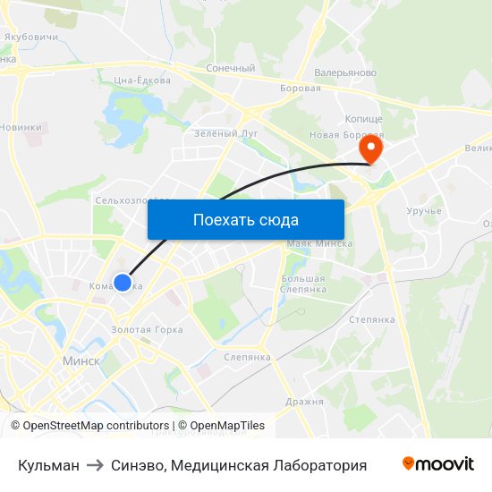 Кульман to Синэво, Медицинская Лаборатория map