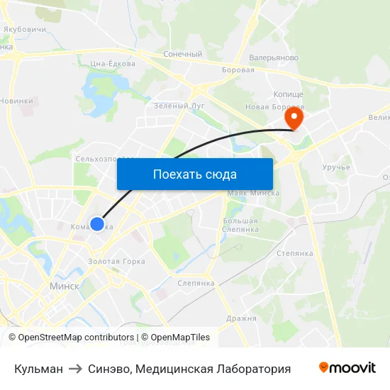 Кульман to Синэво, Медицинская Лаборатория map