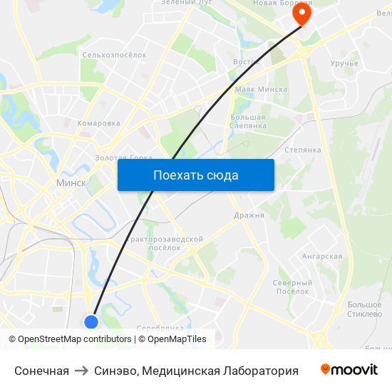 Сонечная to Синэво, Медицинская Лаборатория map