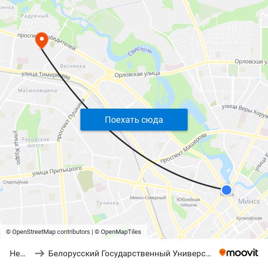 Немига to Белорусский Государственный Университет Физкультуры map