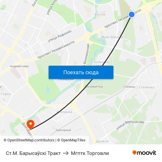 Ст.М. Барысаўскі Тракт to Мгптк Торговли map