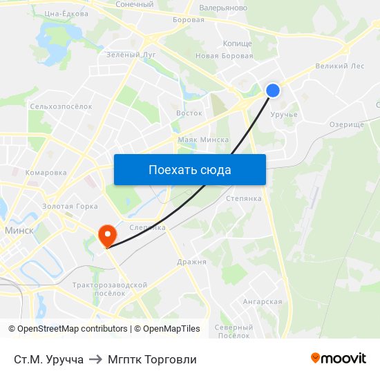 Ст.М. Уручча to Мгптк Торговли map