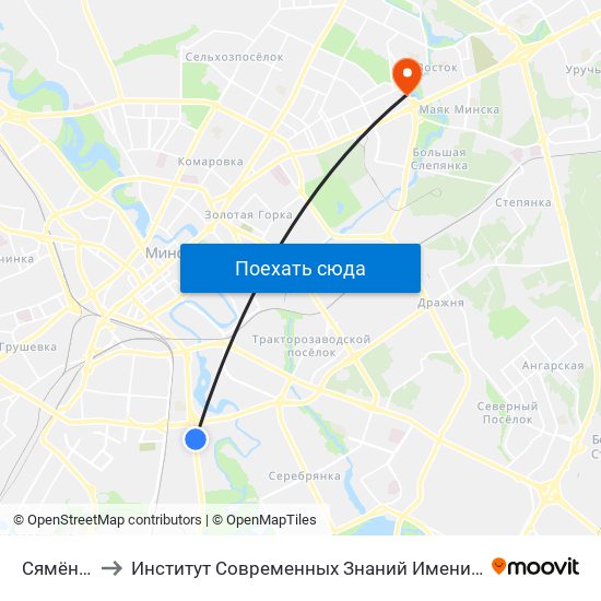 Сямёнава to Институт Современных Знаний Имени Широкова map