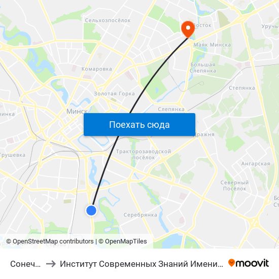 Сонечная to Институт Современных Знаний Имени Широкова map