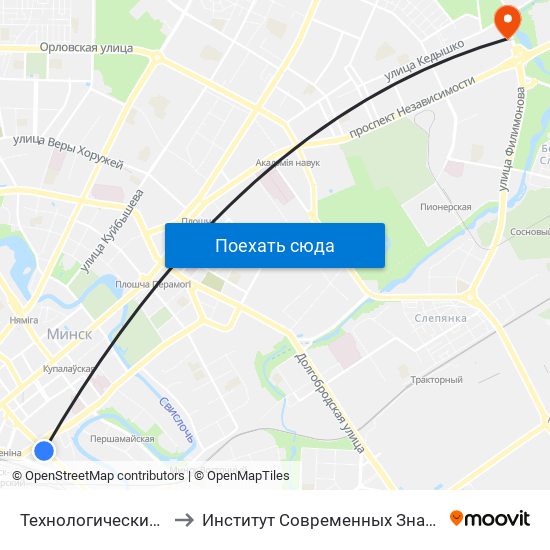 Технологический Университет to Институт Современных Знаний Имени Широкова map