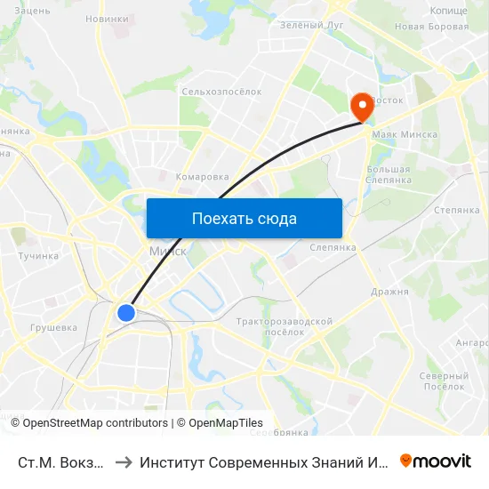 Ст.М. Вокзальная to Институт Современных Знаний Имени Широкова map