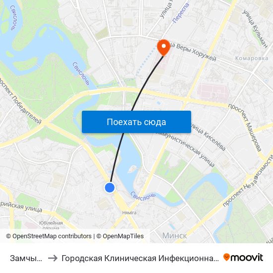 Замчышча to Городская Клиническая Инфекционная Больница map