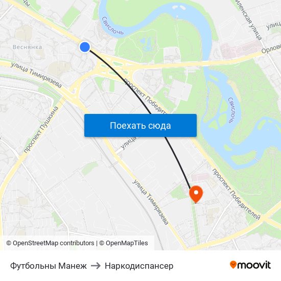 Футбольны Манеж to Наркодиспансер map