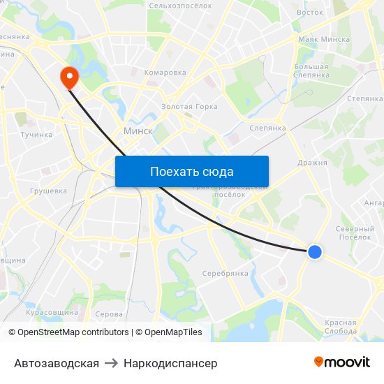 Автозаводская to Наркодиспансер map