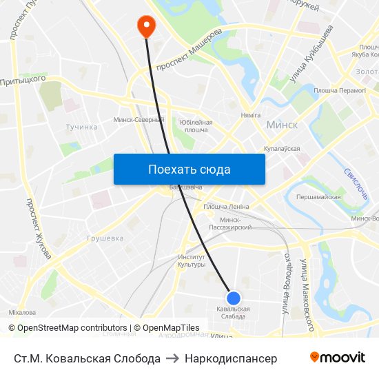 Ст.М. Ковальская Слобода to Наркодиспансер map