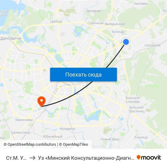 Ст.М. Уручча to Уз «Минский Консультационно-Диагностический Центр» map