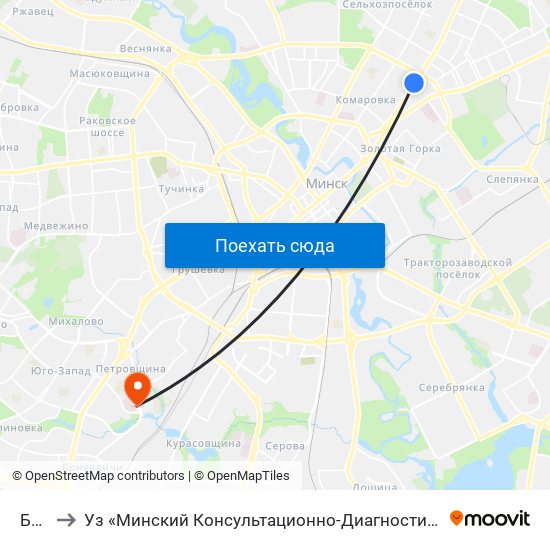 Бнту to Уз «Минский Консультационно-Диагностический Центр» map