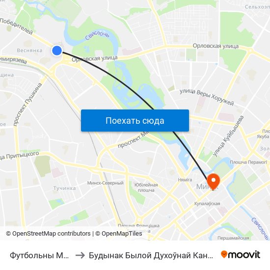 Футбольны Манеж to Будынак Былой Духоўнай Кансісторыі map
