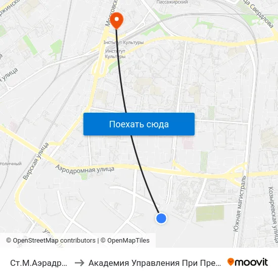 Ст.М.Аэрадромная to Академия Управления При Президенте Рб map