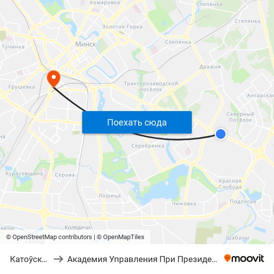 Катоўскага to Академия Управления При Президенте Рб map