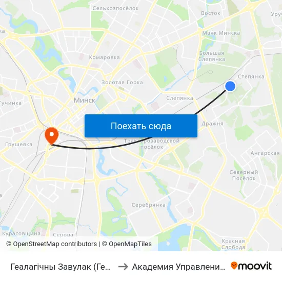 Геалагічны Завулак (Геологический Переулок) to Академия Управления При Президенте Рб map