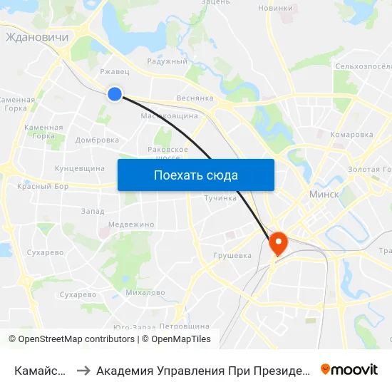 Камайская to Академия Управления При Президенте Рб map
