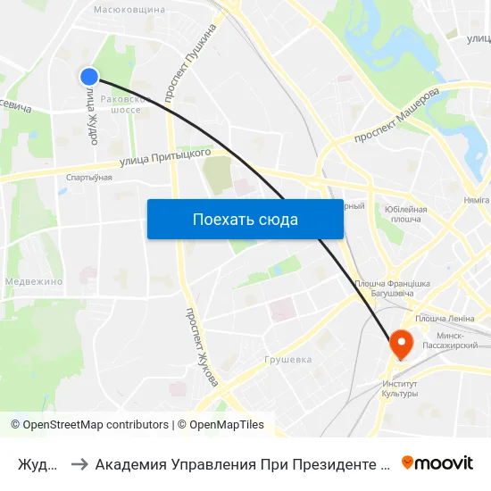 Жудро to Академия Управления При Президенте Рб map