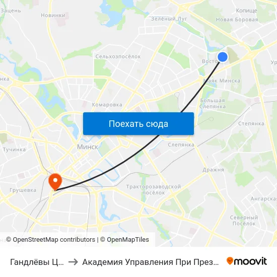 Гандлёвы Цэнтр to Академия Управления При Президенте Рб map