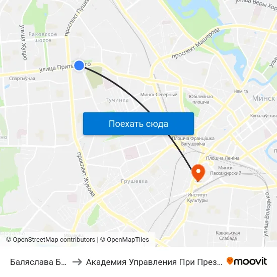 Баляслава Берута to Академия Управления При Президенте Рб map