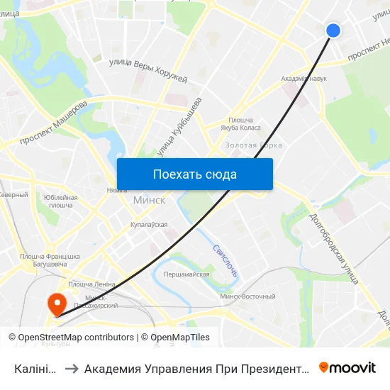 Калініна to Академия Управления При Президенте Рб map