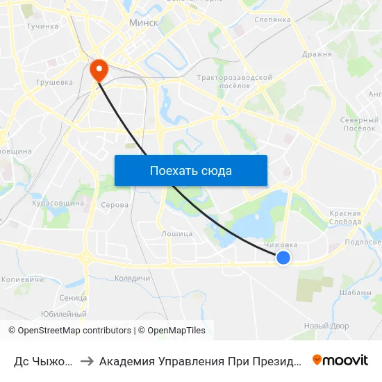Дс Чыжоўка to Академия Управления При Президенте Рб map