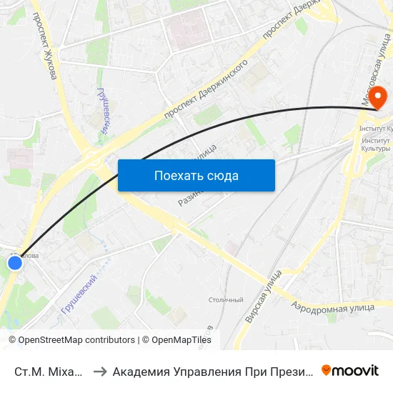 Ст.М. Міхалова to Академия Управления При Президенте Рб map