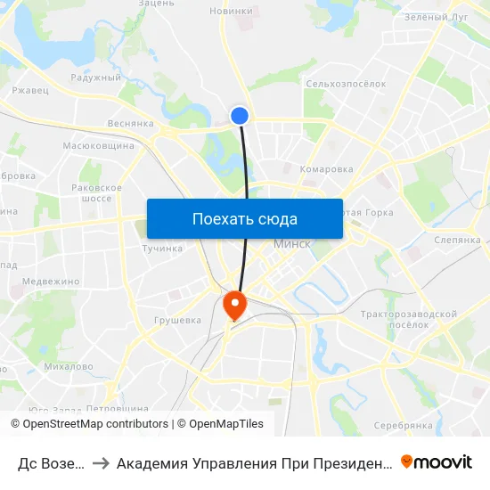 Дс Возера to Академия Управления При Президенте Рб map