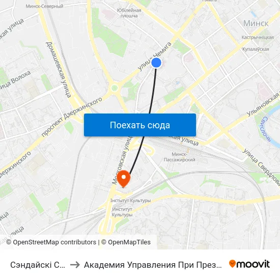 Сэндайскі Сквер to Академия Управления При Президенте Рб map