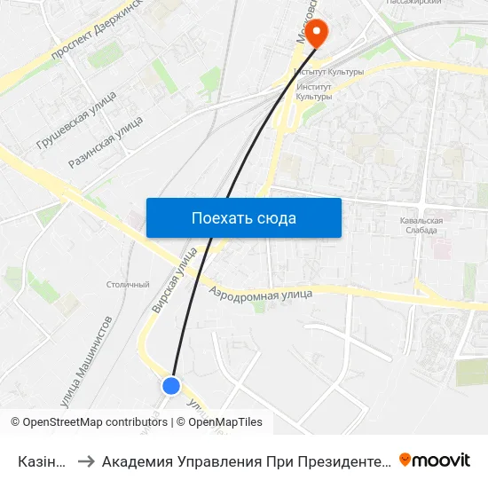 Казінца to Академия Управления При Президенте Рб map