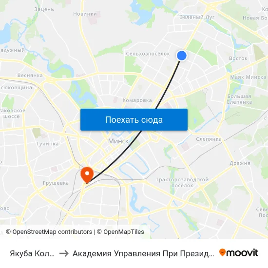 Якуба Коласа to Академия Управления При Президенте Рб map