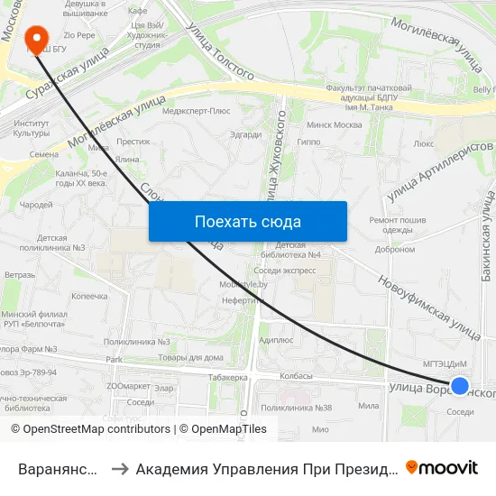 Варанянскага to Академия Управления При Президенте Рб map
