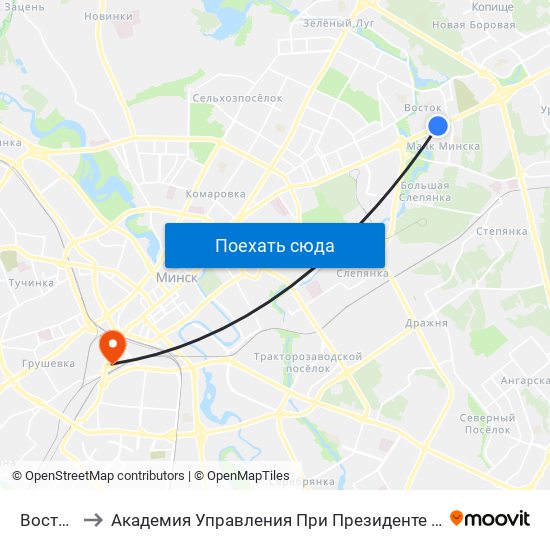 Восток to Академия Управления При Президенте Рб map