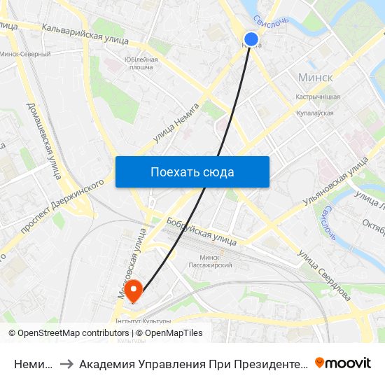 Немига to Академия Управления При Президенте Рб map