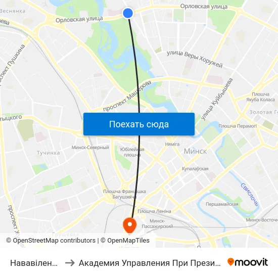 Нававіленская to Академия Управления При Президенте Рб map