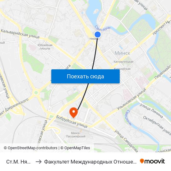 Ст.М. Няміга to Факультет Международных Отношений Бгу map