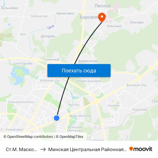 Ст.М. Маскоўская to Минская Центральная Районная Больница map